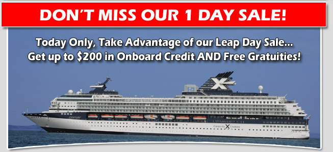 Celebrity Cruise Sale - Onboard Credits and Free Gratuities